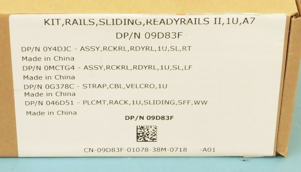 (New) Dell 09D83F 1U Server Sliding Ready Rails Kit PowerEdge R320, R420, R620