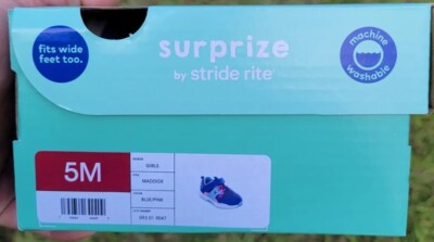 Surprize By Stride Rite Toddler Girls' Blue & Pink Maddox Sneakers Size 5M  