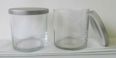 2 - YANKEE Glass Candle JARS w/Flat Lids, EMPTY, 7oz, Clean Wax-Free/Glue-Free
