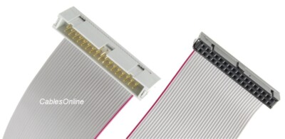 34-Pin (2x17) 2.54mm-Pitch Male/Female 34-wire IDC Flat Ribbon (Multi-Length)