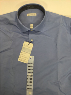 $89 Perry Ellis Men s Stretch Long Sleeve Shirt Coton , Dark Sapphire , 2X