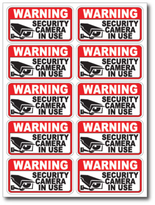 10pk VIDEO SURVEILLANCE Security Burglar Alarm Decal  Warning Sticker Signs