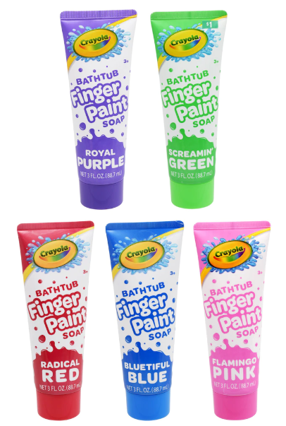 Crayola Kids Bathtub Finger Paint Soap Set of 5 - Pink, Red, Blue, Green, Purple
