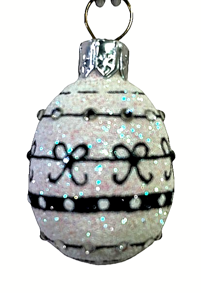 Patricia Breen Miniature Egg Beribboned & Bowed Pearl #2834 2009 1.4" Jeweled R