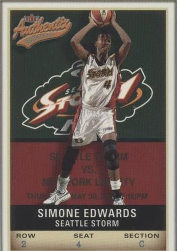 2002 Fleer Authentix WNBA - Simone Edwards #54