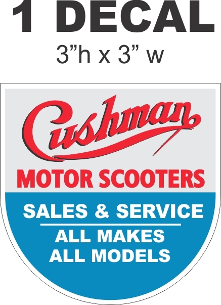 Cushman Motor Scooter Truckster Sales and Service Diorama Vinyl Decal