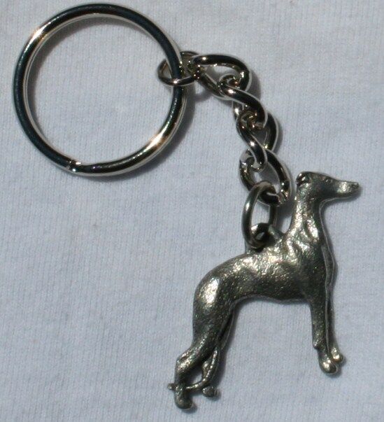 WHIPPET Dog Fine Pewter Keychain Key Ring New