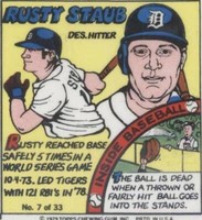 1979 Topps MLB Bubble Gum Player Portraits - Rusty Staub #7