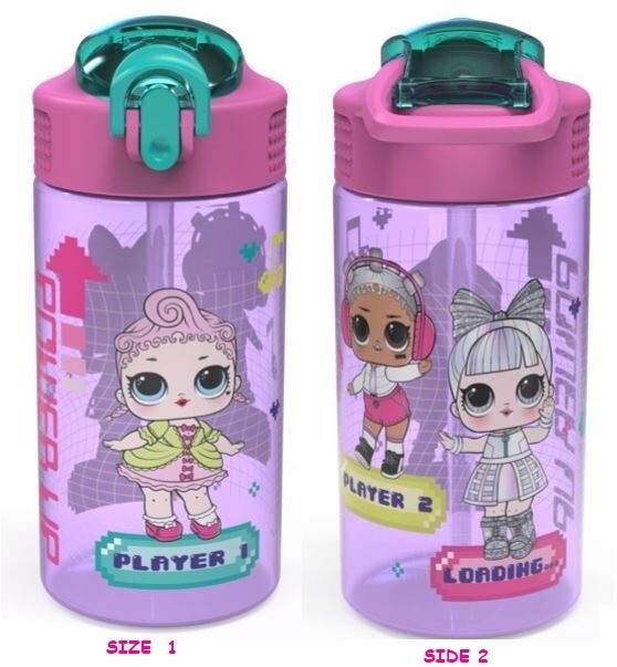 LOL SURPRISE 16 OZ  Pink Water Bottle with Carry Loop