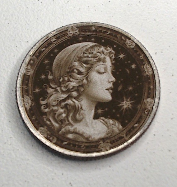 Virgo Woman Zodiac U.S. Clad Quarter Surface Engraved Hobo Nickel Love Token