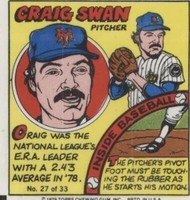 1979 Topps MLB Bubble Gum Player Portraits - Craig Swan #27