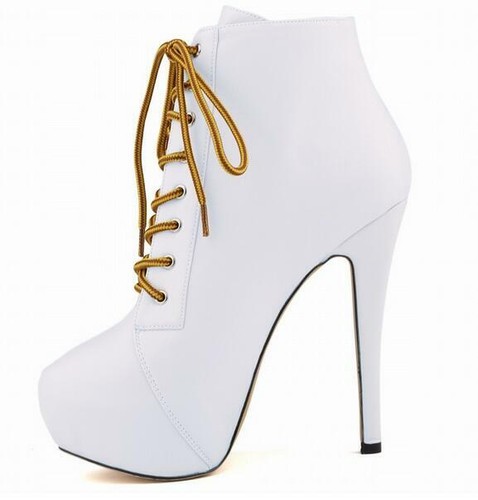 Women High Heel Stilleto 11 Color Shoe Club High-Top Lace Up