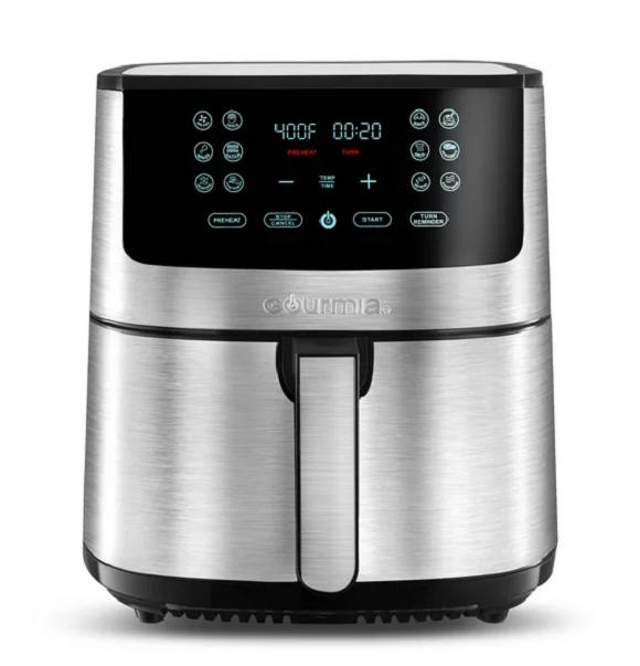 GOURMIA 8QT. DIGITAL AIR FRYER, STAINLESS STEEL