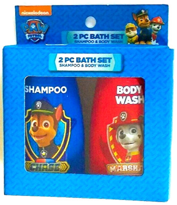 NEW KIDS PAW PATROL 2 PC BATH SET SHAMPOO & BODY WASH NICK JR. STOCKING STUFFER