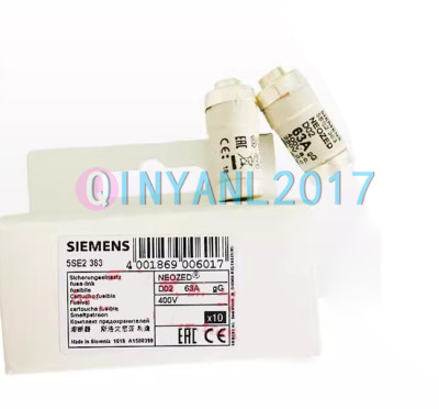 10PCS NEW Siemens 5SE2363 63A 400VAC D02 NEOZED Fuse 5SE2 363