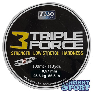 FILO ASSO TRIPLE FORCE 0,57 MM  BOBINA 100 MT RESIST. 56,5 LBS MADE IN JAPAN