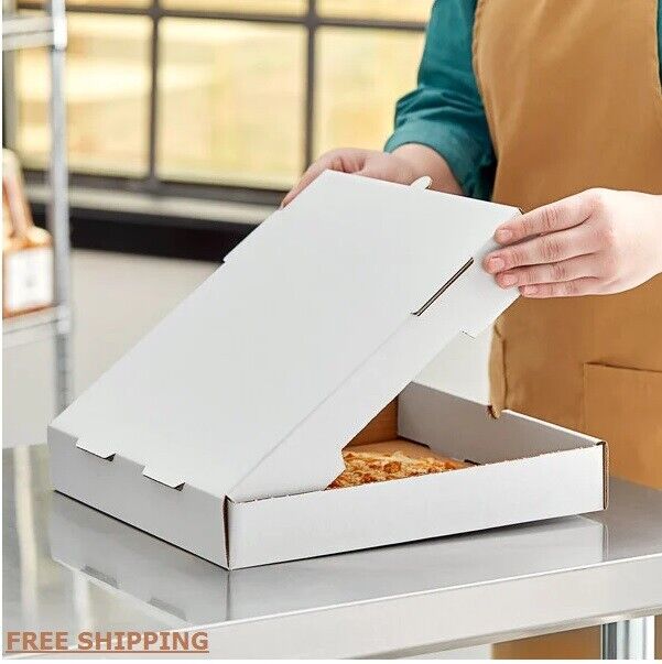 (50-Pack) 12" x 12" x 2" White Corrugated Plain Unprinted Pizza / Bakery Box