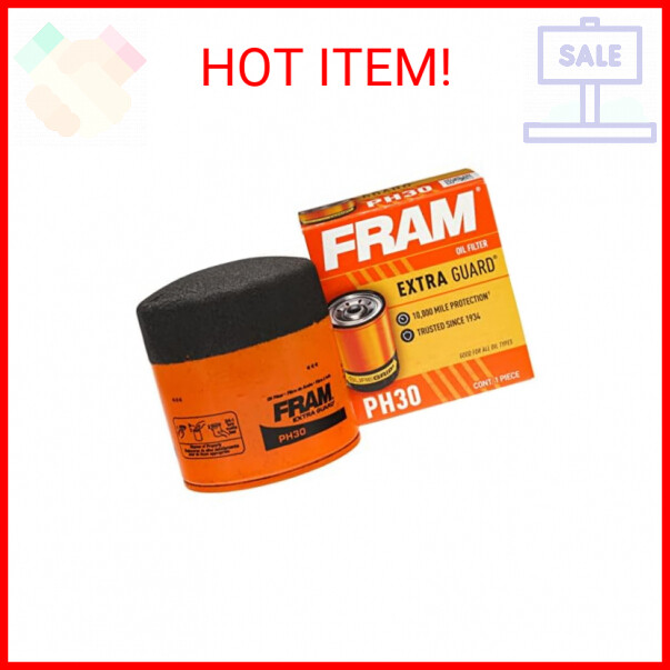 FRAM Extra Guard PH30, 10K Mile Change Interval Spin-On Oil 