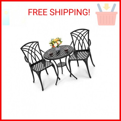 Nuu Garden 3 Piece Patio Bistro Sets Cast Aluminum Bistro Table Set Outdoor Pati