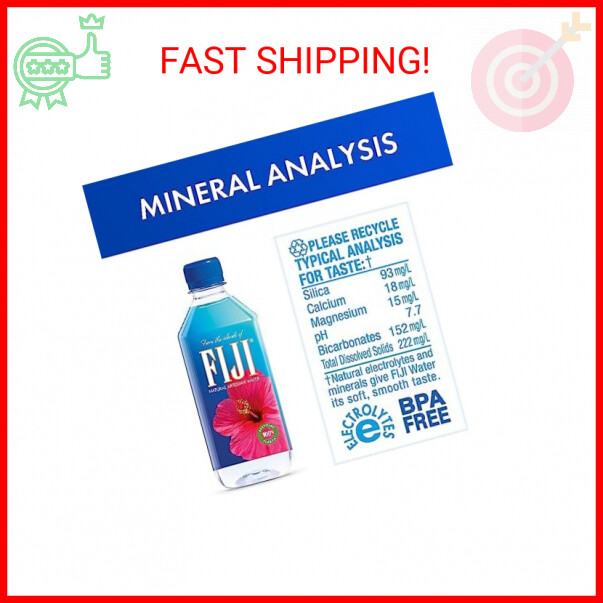 FIJI Natural Artesian Bottled Water 500 mL / 16.9 Fl Ounce Bottle (Single) - 100