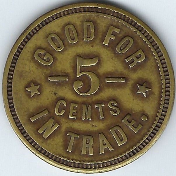 BRITISH COLUMBIA Revelstoke Central Hotel Good For 5 Cents Breton 936 Inv 3978