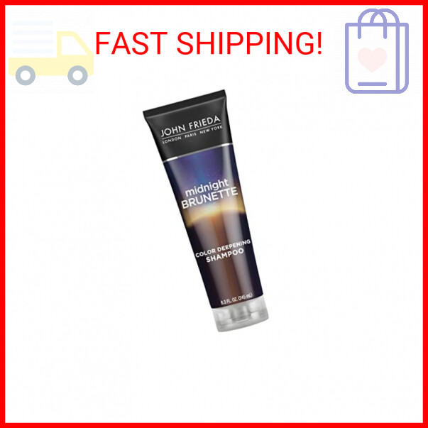 John Frieda Midnight Brunette Color Deepening Shampoo, 8.3 oz, with Evening Prim