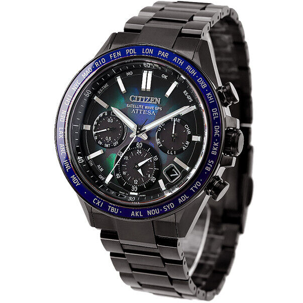 Pre-owned Citizen Atessa Cc4057-60e Layers Of Time Limited Titanium Gps Radio Solar Watch