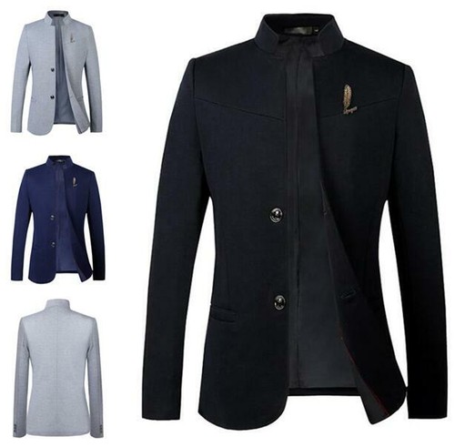 Herren Anzüge Sakkos Formell Jackett M-5XL Stehkragen Retro Hochzeit Japanisch 
