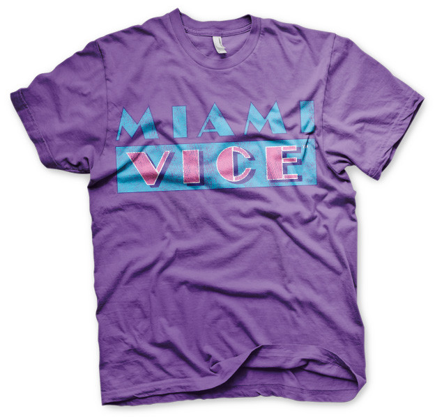 トップス Miami Vice (2006) Promotional T-Shirt Miami Vice Logo Men's Short Sleeve T-Shirt