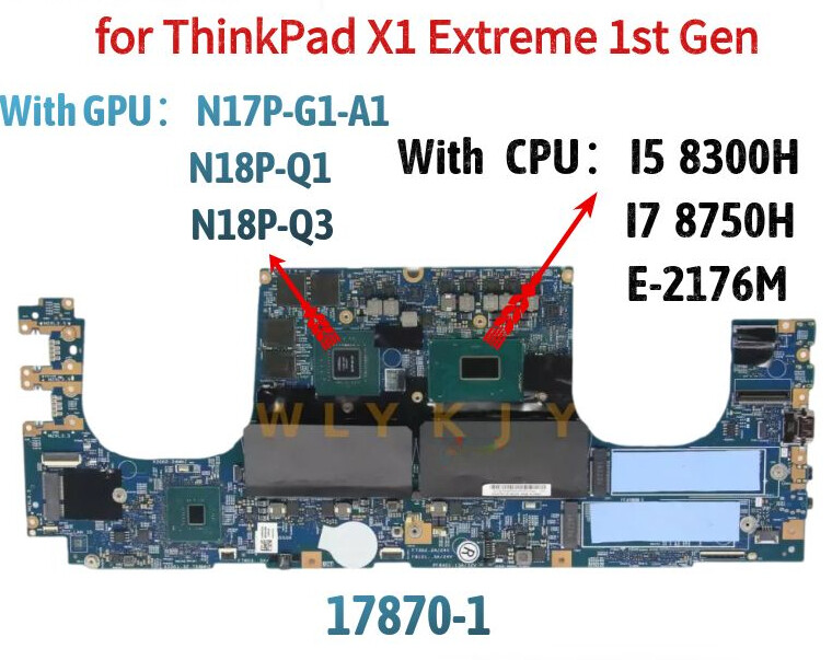For Lenovo ThinkPad X1 Extreme 1st Gen 17870-1 Laptop Motherboard