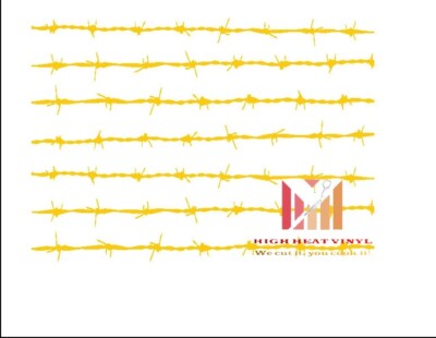 High Heat Duracoat Vinyl Stencil 10'' x 12'' - Barbed Wire styling