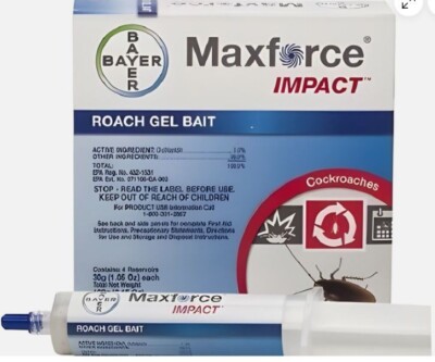 Bayer Maxforce Impact Roach Bait Gel 4 30g Tubes plus plunger NEW