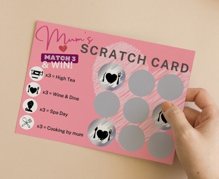 Mothers Scratch Card, Git for mum, Mother's Day, Birthday gift