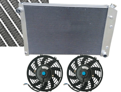 Aluminum Radiator+Fans For 73-91 Chevy C10 C20 C30 / K10 K20 Suburban GMC Truck