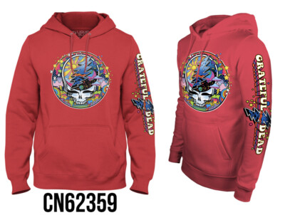 GRATEFUL DEAD-SYF MAX-Sleeve Print RED PREMIUM QUALITY HOODIE-Sz L LIMITED