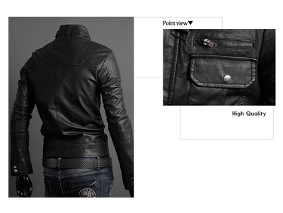 MARKENLOS - UNSERER PRODUKTION - HAND GEMACHT - IT DE HERREN LEDERJACKE BIKER MEN'S LEATHER JACKET COAT HOMME VESTE EN CUIR N6PP4