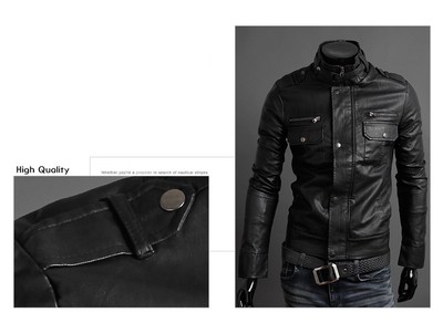 MARKENLOS - UNSERER PRODUKTION - HAND GEMACHT - IT DE HERREN LEDERJACKE BIKER MEN'S LEATHER JACKET COAT HOMME VESTE EN CUIR N6PP4