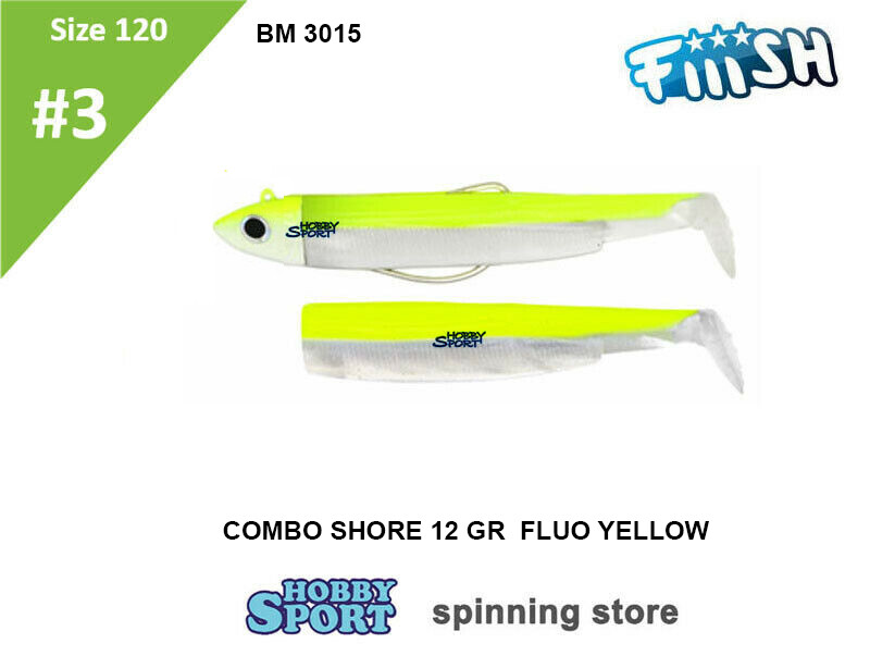 Señuelo Fiiish Black Minnow Combo Shore 120 12g fluo yellow + rech.