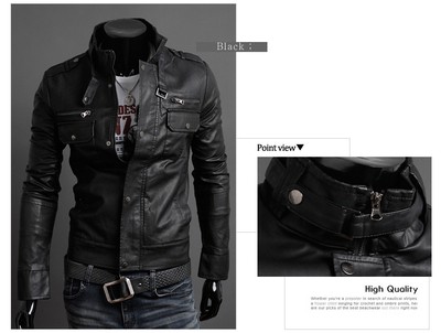 MARKENLOS - UNSERER PRODUKTION - HAND GEMACHT - IT DE HERREN LEDERJACKE BIKER MEN'S LEATHER JACKET COAT HOMME VESTE EN CUIR N6PP4