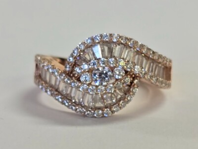 Estate Jewelry Fancy CZ Band Ring .925 Sterling Silver Size 7