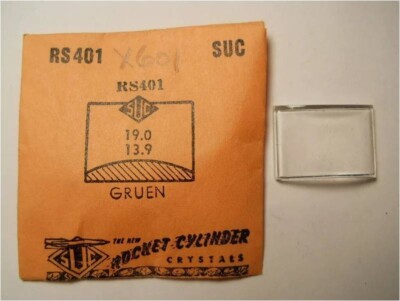 SUC RS401 Watch Crystal Fit Gruen - 19.0 x 13.9 mm - Replacement / Repair