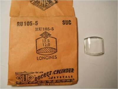 SUC RU105-5 Watch Crystal Fit Gruen 593/275 - Longines Ingrid - 12.5 x 12.0 mm