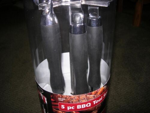 GRILL ZONE 5PC DELUXE BBQ TOOL SET NEW