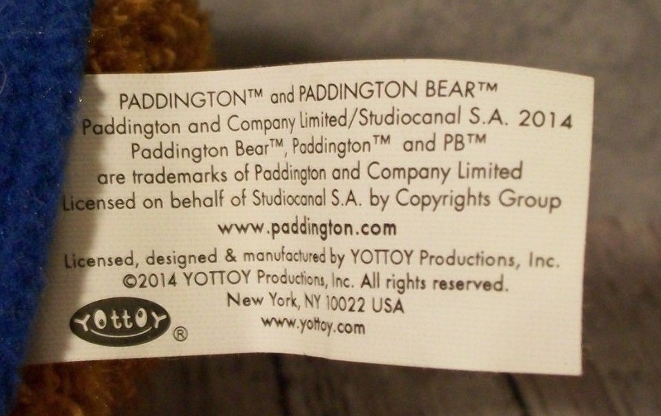 B2  2014 Yottoy Paddington Bear Plush, Plushie, Stuffie, 8