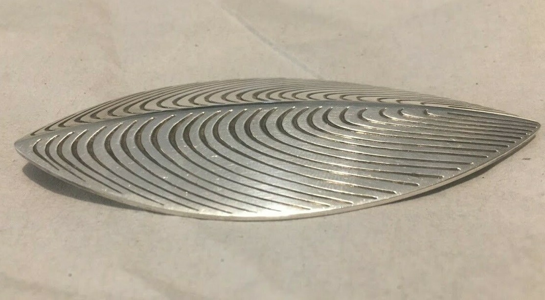 Vint STERLING Silver LEAF Pin / Brooch ANTON MICHELSEN EIGIL JENSEN Denmark Mod