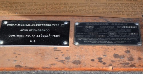 Hammond Organ C-3 G Airforce model Military  World wide shipping