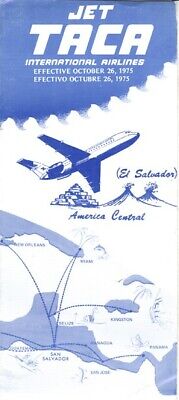 TACA International Airlines timetable 1975/10/26