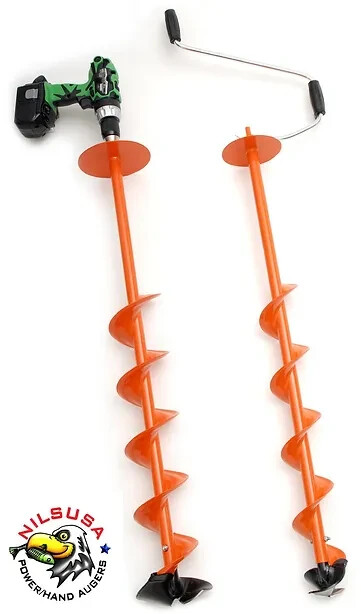 Nils USA UR800C Velocity Cordless Convertible Ice Auger 8", Hand or Driver