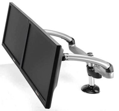 Cotytech Expandable Dual Desk Mount Spring Arm Grommet Base - Silver DM-GSD12-G