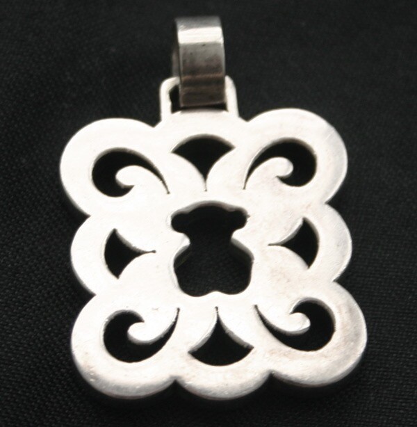 Bear Silhouette Butterfly Pendant
